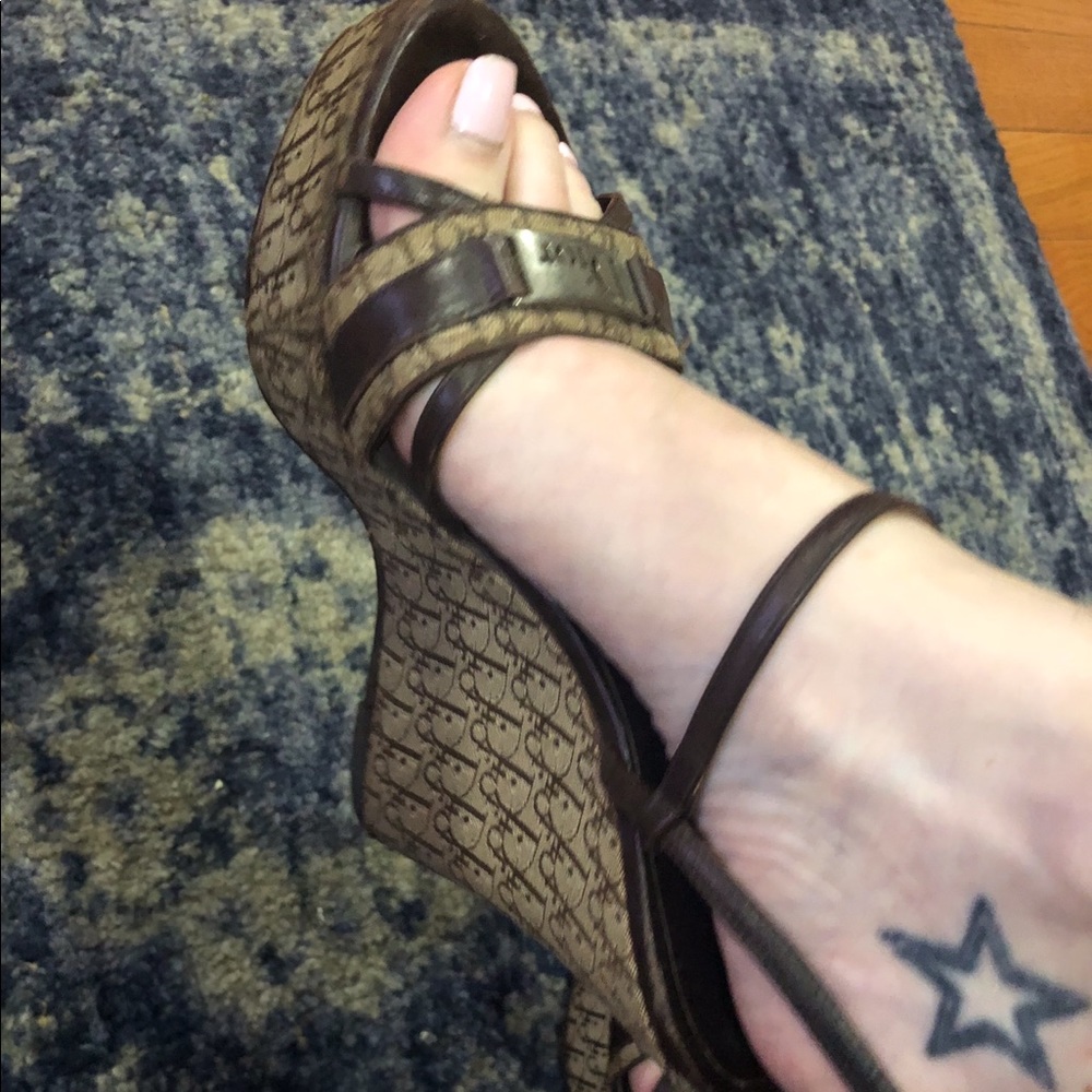 Christian Dior wedge sandals with platform size 7